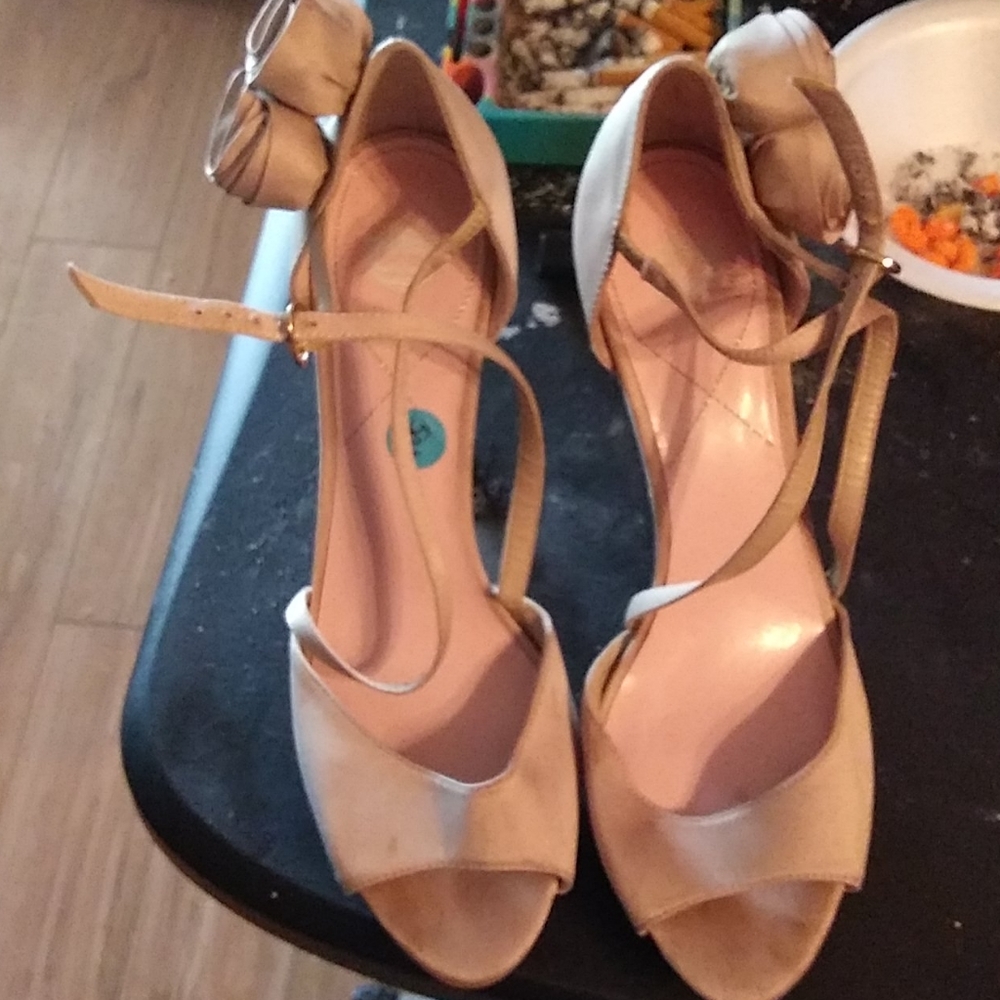 Beige high hills